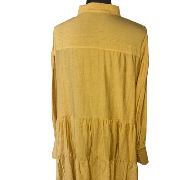 New SoHo Boho Tiered Long Sleeved Button Down Dress Women - Picture 6 of 13